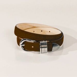 Dehanche Hollyhock Belt Brown Suede with Silver Buckle. Like new!
